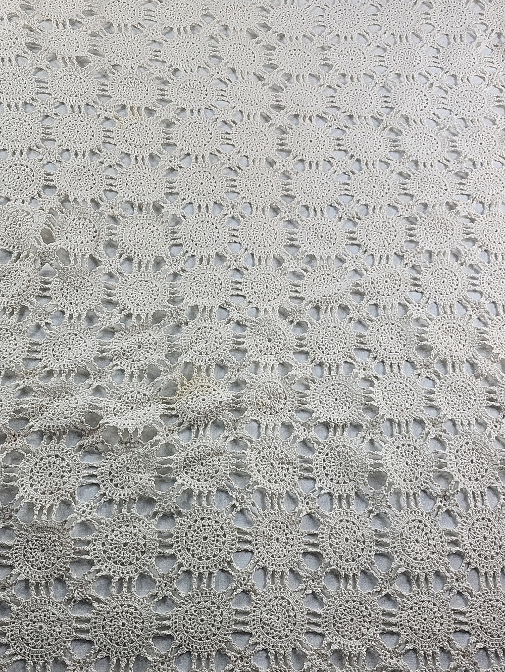 Vintage Handcrafted Crochet Tablecloth, 56"x66", Elegant Home Decor